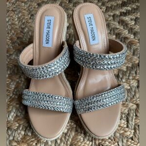 NWOB Steve Madden “Diamond” Espadrille Heeled Sandals